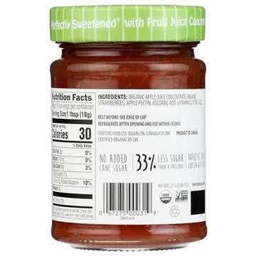 CROFTERS Organic Strawberry Fruit Spread - 10 oz Jar, Naturally Sweetened with Fruit Juice