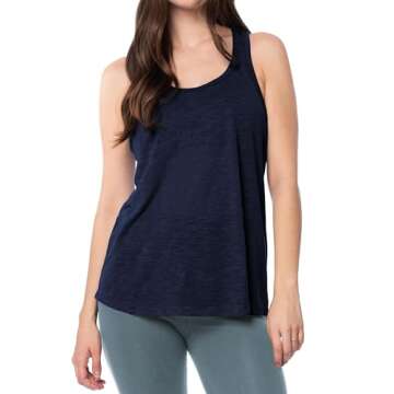 Women's 5 Pack Everyday Flowy Burnout Racer Back Active Workout Tank Tops