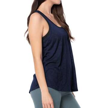 Women's 5 Pack Everyday Flowy Burnout Racer Back Active Workout Tank Tops