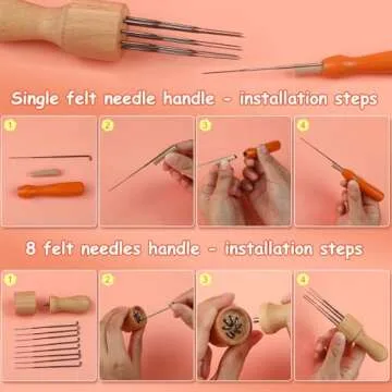 QMNNMA 241 Pcs Needle Felting Kit - Complete Needle Felting Tools and Supplies with Felt Wool 50 Colors, Felt Molds, High Density Foam Pad Storage Box for DIY Craft Animal Home Decoration