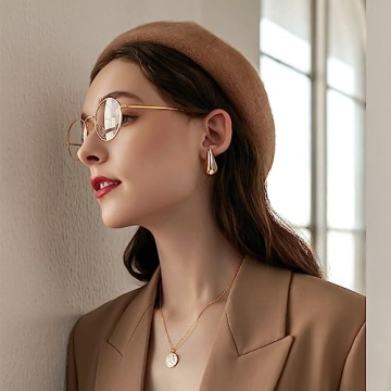 Chunky Gold Earrings, 18K Plated Hypoallergenic Jewelry