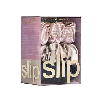 Luxury Silk Scrunchies Set - Black, Pink, Caramel