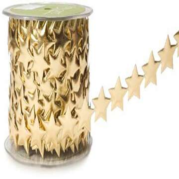 May Arts Gold Stars Ribbon - 3/4-Inch Wide Polyester Craft Ribbon