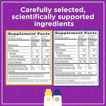 Zarbee's Kids Cough + Immune Day/Night Value Pack for Children 2-6 with Dark Honey, Vitamin D & Zinc, #1 Pediatrician Recommended, Drug & Alcohol-Free, Mixed Berry Flavor, 4 FL Oz, 2 Pack