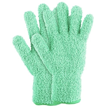Molain Microfiber Dusting Gloves - Reusable Cleaning Mittens for Plants and House Care
