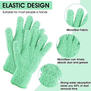 Molain Microfiber Dusting Gloves for Easy Cleaning