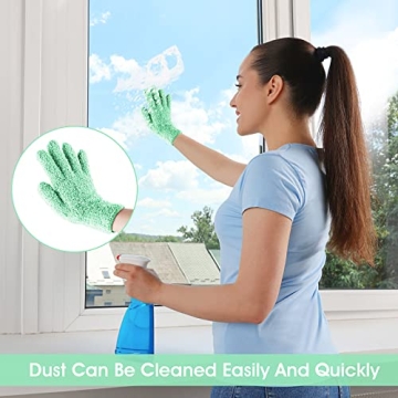 Molain Microfiber Dusting Gloves for Easy Cleaning