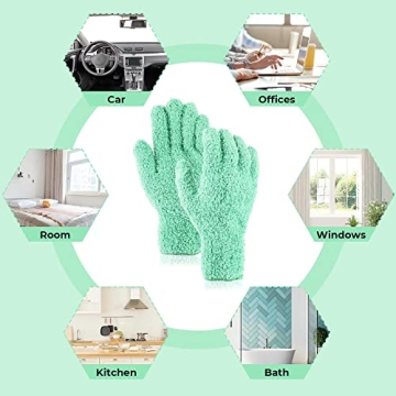 Molain Microfiber Dusting Gloves for Easy Cleaning