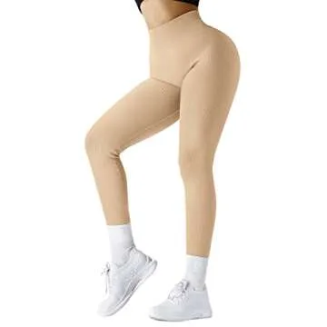 SUUKSESS High Waisted Ribbed Leggings for Women