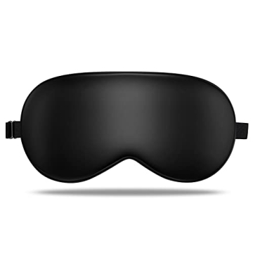 LULUSILK Mulberry Silk Sleep Eye Mask Blindfold with Adjustable Strap for Night Sleeping