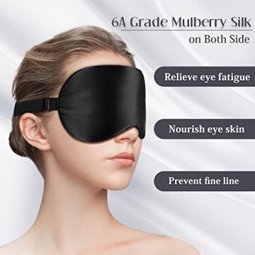 LULUSILK Premium Silk Sleep Mask - Adjustable Comfort for All