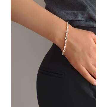 KZZENKI Tennis Bracelets for Women, 3mm Gold and Green Cubic Zirconia Bracelet Gold Jewelry for Women