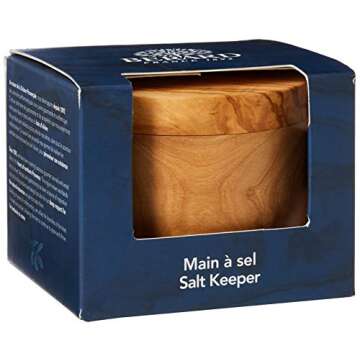 Berard 90070G Olive Wood Salt Keeper Dia 10-11Cm with Gift Box