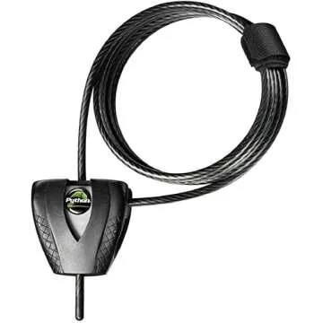 Master Lock Black Python Bike Lock with Key, Adjustable Metal Cable Lock has a Weather Resistant Vinyl Coating for Outdoor Equipment, Bicycles, 6 Feet Long, 8417D