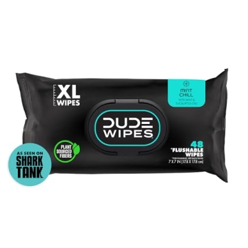 DUDE Wipes - Flushable Mint Chill Wet Wipes for Adults