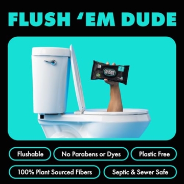 DUDE Wipes - Flushable Mint Chill Wet Wipes for Adults