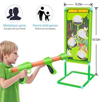 OYEL Shooting Games Toy Gun: 2 Foam Ball Popper Air Toy Guns with Shooting Target & 36 Foam Balls | Indoor Outdoor Activity Shooting Game Toy for 5 6 7 8 9 10+ Years Old Kids Boys Girls Gift Toys