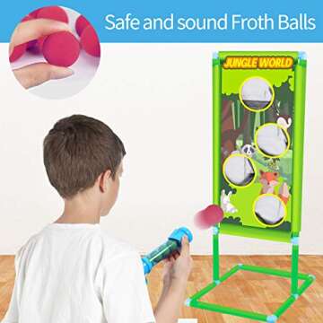 OYEL Shooting Games Toy Gun: 2 Foam Ball Popper Air Toy Guns with Shooting Target & 36 Foam Balls | Indoor Outdoor Activity Shooting Game Toy for 5 6 7 8 9 10+ Years Old Kids Boys Girls Gift Toys