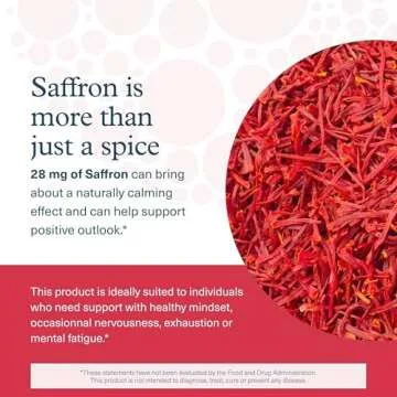 Youtheory Saffron - Vegan Energy Supplement for Men & Women* - Contains Rhodiola Rosea & Ashwagandha - Dairy, Soy & Gluten Free - 60 Vegetarian Capsules