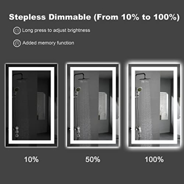 Amorho 72" LED Bathroom Mirror with Anti-Fog and Dimming