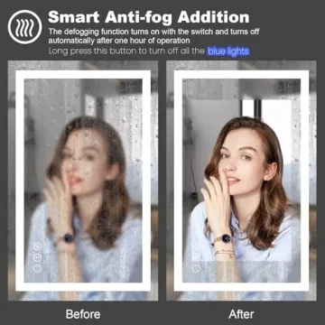 Amorho 72" LED Bathroom Mirror with Anti-Fog and Dimming