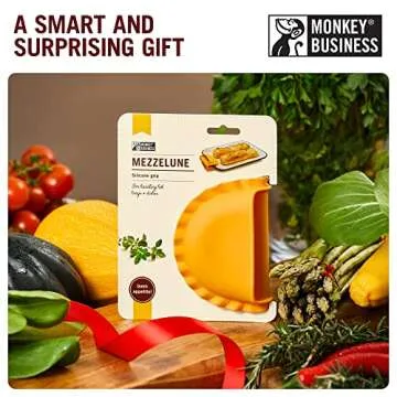 Monkey Business Mezzelune Shaped Oven Mitt - Essential Baking Supplies, Durable Pot Holder for Kitchen, Heat Resistant Silicone Kitchen Essentials