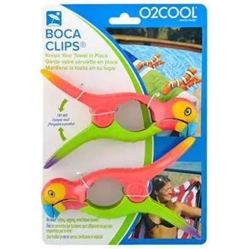 O2COOL Parrot BocaClips, Beach Towel Holders, Clips, Set of Two, Beach, Patio or Pool Accessories, P...
