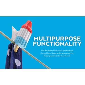 O2COOL Parrot BocaClips, Beach Towel Holders, Clips, Set of Two, Beach, Patio or Pool Accessories, Portable Towel Clips, Chip Clips, Secure Clips, Assorted Styles, BCP040E006000