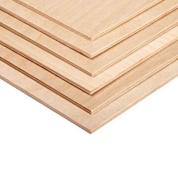 3MM 1/8" x 12" x 12" Baltic Birch Plywood – B/BB Grade (6pk) Perfect for Arts and Crafts, DIY Proj...