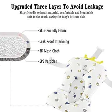 ToBsoft Baby Bath Pad, Breathable Soft Baby Bathtub Mat, Adjustable Nonslip Newborn Toddler Bath Cushion, Comfortable Baby Bath Skin Friendly Bathtub Floating Pad for 0 12 Months Infant（Star）