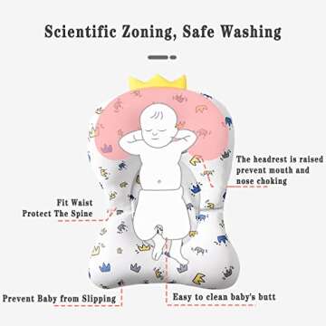 ToBsoft Baby Bath Pad, Breathable Soft Baby Bathtub Mat, Adjustable Nonslip Newborn Toddler Bath Cushion, Comfortable Baby Bath Skin Friendly Bathtub Floating Pad for 0 12 Months Infant（Star）