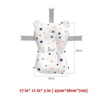 ToBsoft Baby Bath Pad, Breathable Soft Baby Bathtub Mat, Adjustable Nonslip Newborn Toddler Bath Cushion, Comfortable Baby Bath Skin Friendly Bathtub Floating Pad for 0 12 Months Infant（Star）