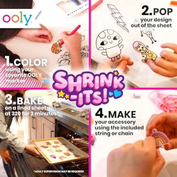 OOLY Shrink-Its DIY Shrinking Art Kit For Kids