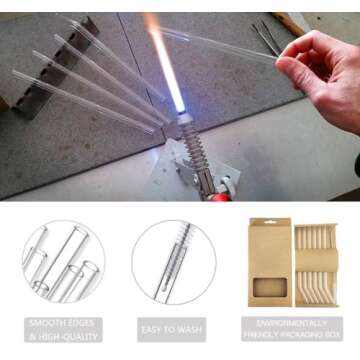 Eco-Friendly DAMCONME Glass Straws Set - 6 Pack