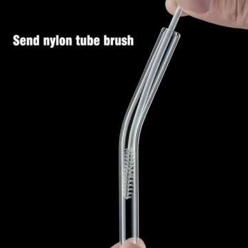 Eco-Friendly DAMCONME Glass Straws Set - 6 Pack