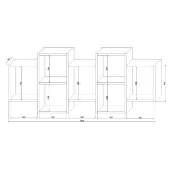 SELSEY Kassi Wall Shelf Hanging Shelf/Book Shelf with 7 compartments in Matte White 160, 5X65 CM