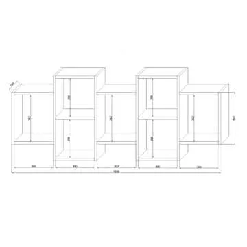 SELSEY Kassi Wall Shelf Hanging Shelf/Book Shelf with 7 compartments in Matte White 160, 5X65 CM