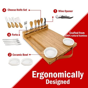 Bamboo Charcuterie Board Set - Perfect Gift for Entertaining