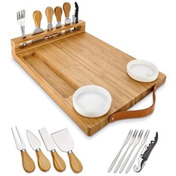 Bamboo Charcuterie Board Set - Perfect Gift for Entertaining