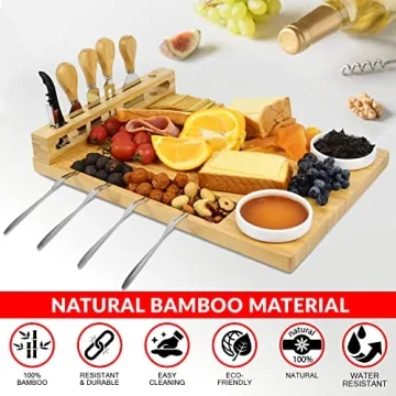 Bamboo Charcuterie Board Set - Perfect Gift for Entertaining
