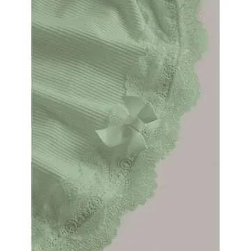 SOLY HUX Women's Lace Trim Ruched Bandeau Crop Tube Tops Bowknot Front Strapless Summer Tops Solid Mint Green XS