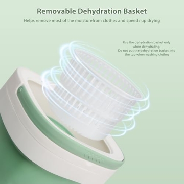 JASSIVER Portable Washing Machine, 17L Foldable Portable Laundry Machine and Spinner for Baby Clothes and Other Small Clothes with 3 Modes Deep Cleaning,Mini Washer for Travel, Dorms, Camping