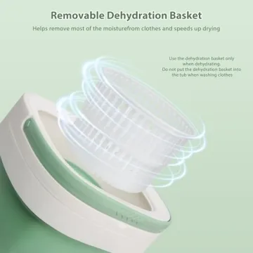 JASSIVER Portable Washing Machine, 17L Foldable Portable Laundry Machine and Spinner for Baby Clothes and Other Small Clothes with 3 Modes Deep Cleaning,Mini Washer for Travel, Dorms, Camping