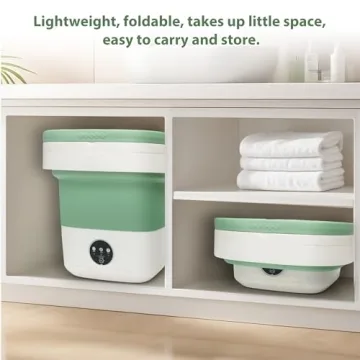 JASSIVER Portable Washing Machine, 17L Foldable Portable Laundry Machine and Spinner for Baby Clothes and Other Small Clothes with 3 Modes Deep Cleaning,Mini Washer for Travel, Dorms, Camping