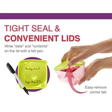 Arrow Freezer Containers - 10 Pack for Food Storage 1 Pint