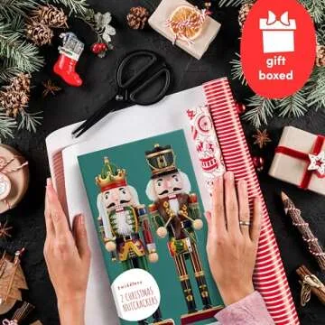 THE TWIDDLERS 2 Pack 12 Inch Wooden Nutcracker Christmas Decor King & Soldier (Green) Decorative Christmas Nutcracker Figures, Nutcracker Christmas Decorations, Cascanueces de Navidad in Gift Box