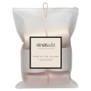 The Hair Edit Pump Up The Volume Ceramic Thermal Rollers - 6 Assorted Self Grip Hair Rollers With St...