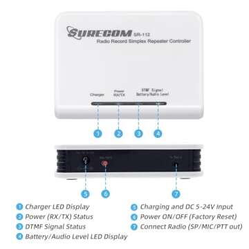 Mcbazel Surecom SR-112 Cross Band Radio Simplex Repeater Controller with K Plug 46-K Cable for Kenwood PUXING WOUXUN QUANSHENG