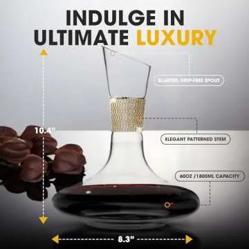 Berkware Luxurious Wine Decanter with Rhinestone Design