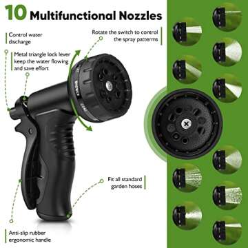 Lightweight Garden Hose 100FT, No Kink & Durable Design